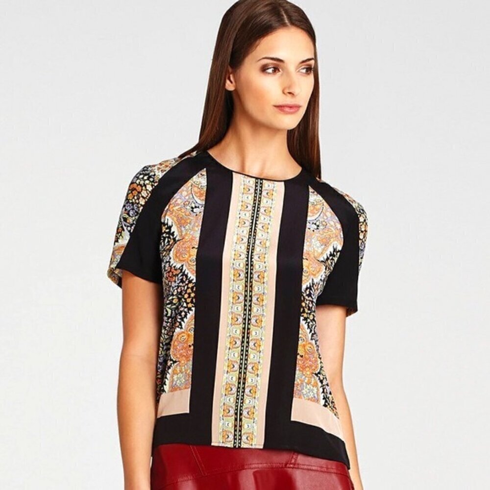 BCBGMaxAzria Janie Floral Silk Top - XS